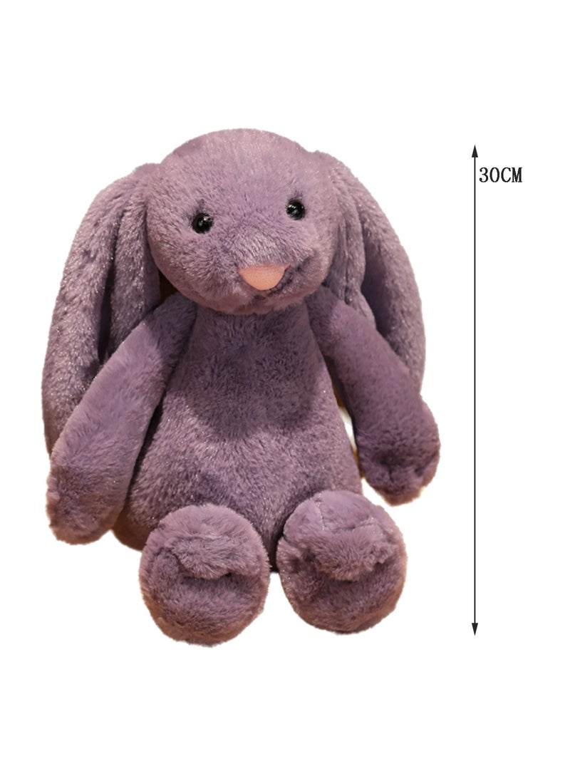 30 CM Cute Simulation Rabbit Plush Toy Soft Stuffed Cartoon Animal Doll For Girls And Boys All Ages Gift (Purple)