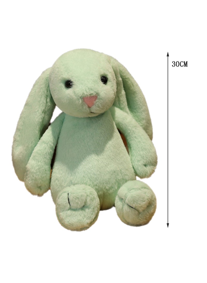 30 CM Cute Simulation Rabbit Plush Toy Soft Stuffed Cartoon Animal Doll For Girls And Boys All Ages Gift (Green)