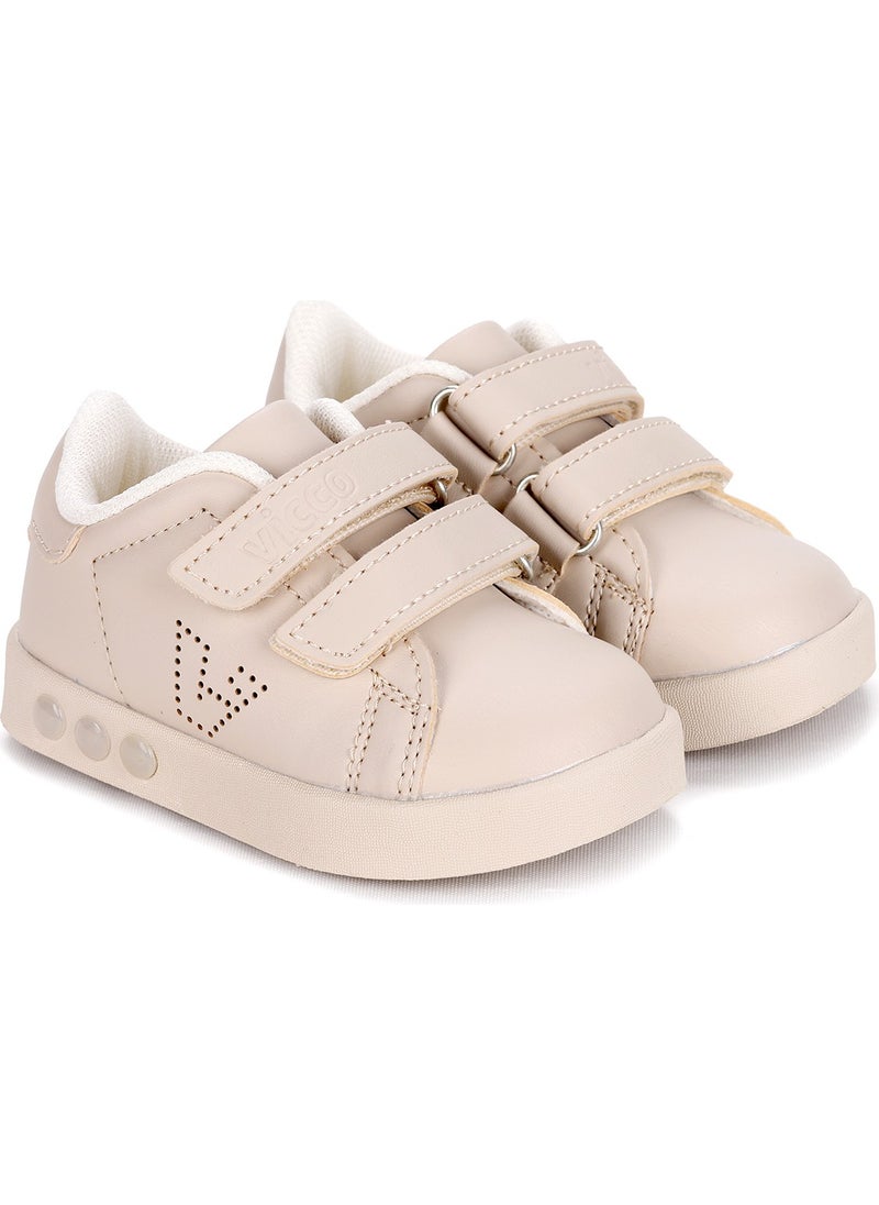 313.E19K.100 Oyo Light Up Girl/Boy Sneakers Beige