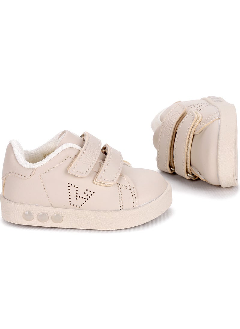 313.E19K.100 Oyo Light Up Girl/Boy Sneakers Beige