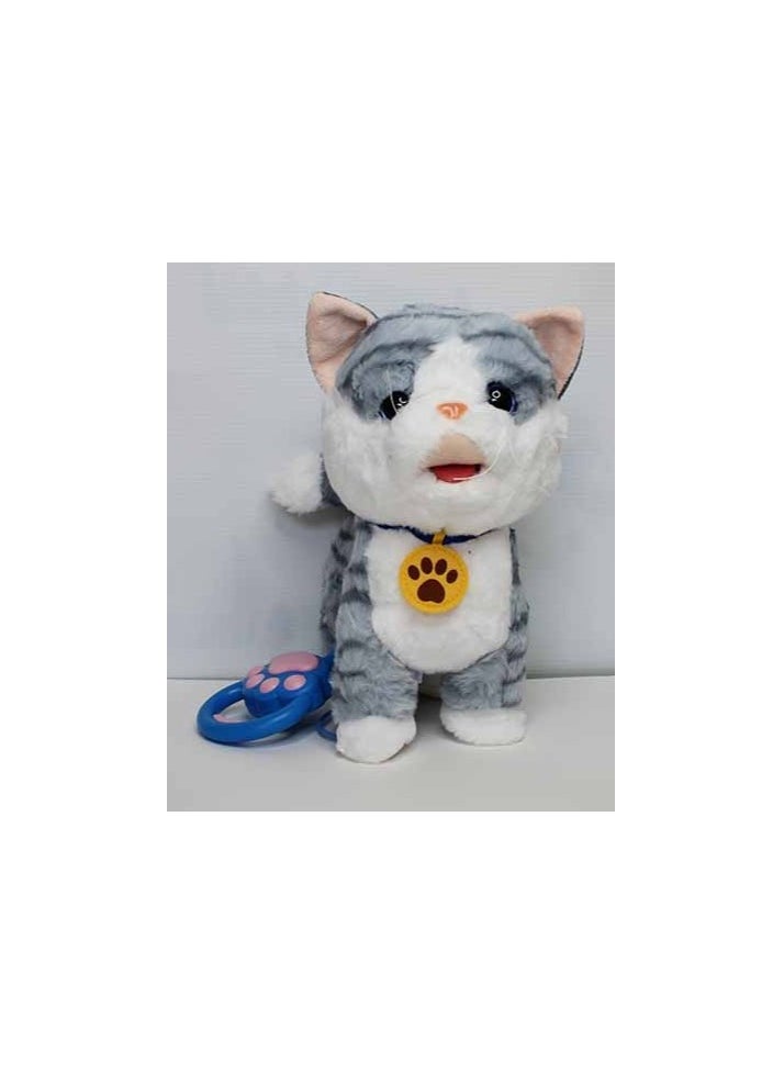 Talking Musical Walking Cat - Interactive Toy for Kids, Motion-Sensing Cat Doll, Talking Plush Toy, Fun Gift for Children, Singing & Walking Cat Toy