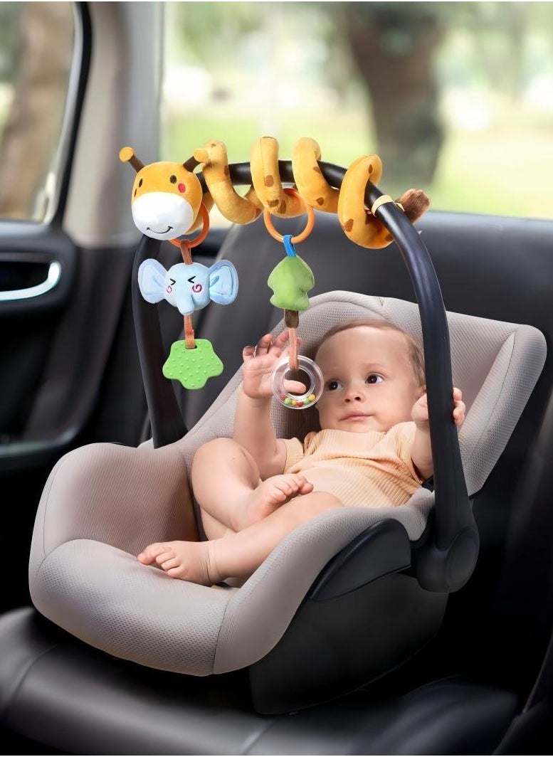 Spiral Car Seat Stroller Activity Toy Giraffe Textured Play Activity Toy For Sensory Exploration And Engagement