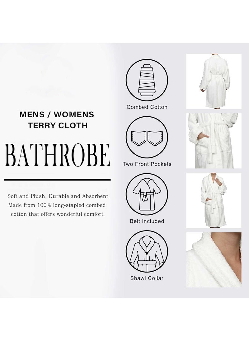 Luxurious Comfort Bathrobe, Unisex Bathrobe, Nightgown Home Clothes White