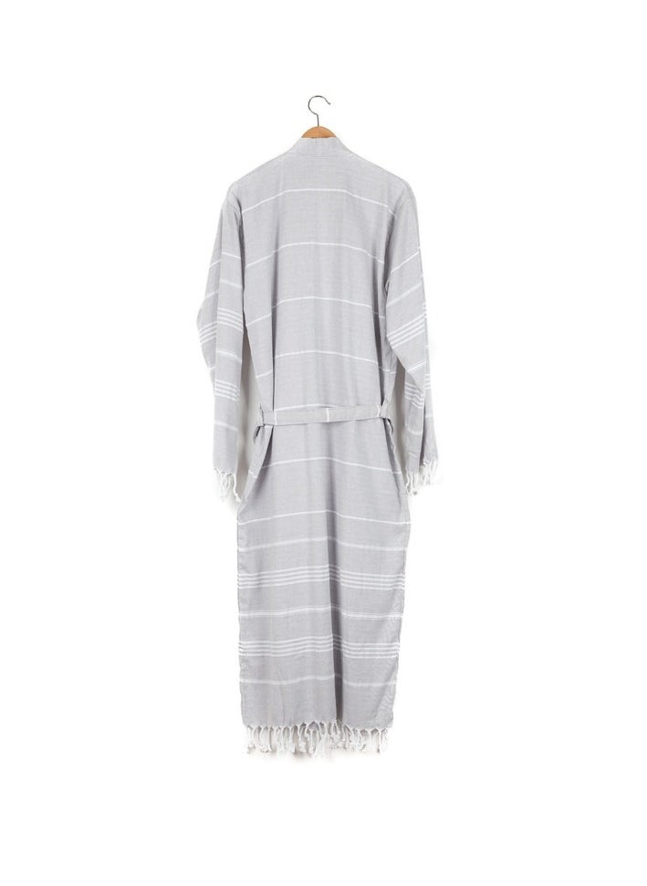 Context Men and Women 100% Organic Turkish Cotton Ultra Absorbent Beach, Bath, Pool, Hotel and spa peshtemal Bath Robes Unisex Turkish Bathrobe, Small/Medium, Gray