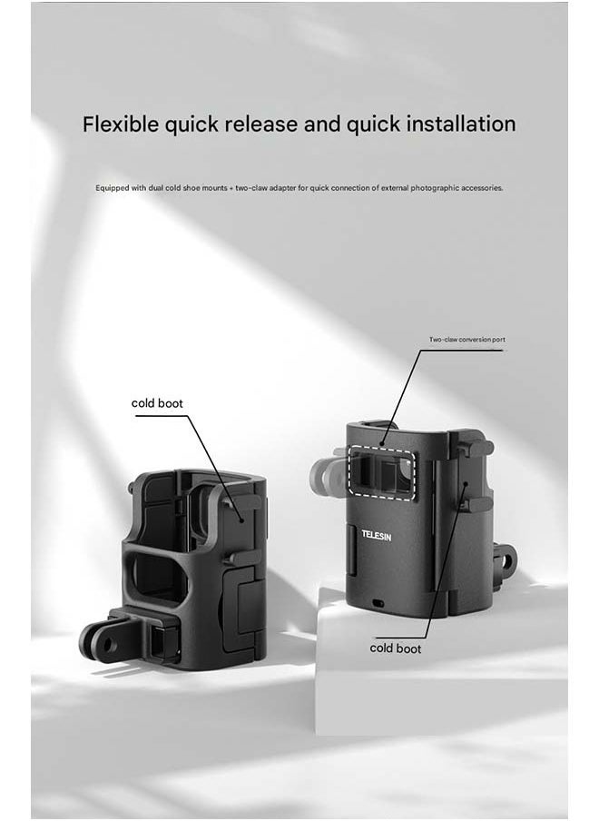 TELESIN Metal Extension Bracket & Universal Mounting Adapter Frame Compatible with DJI Pocket 3