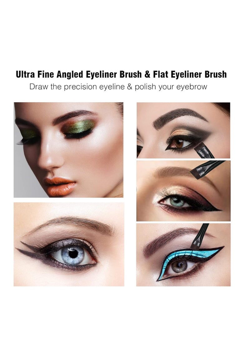 Eyeliner Brush Brow Tint Brushes Eyebrow Brushes Set Fine Angled Point Angled Slanted Tinting Brushes Ultra Thin Flat Makeup Brush Premium Eyebrow Brush Precision Gel Professional Soft Synthetic Hairs
