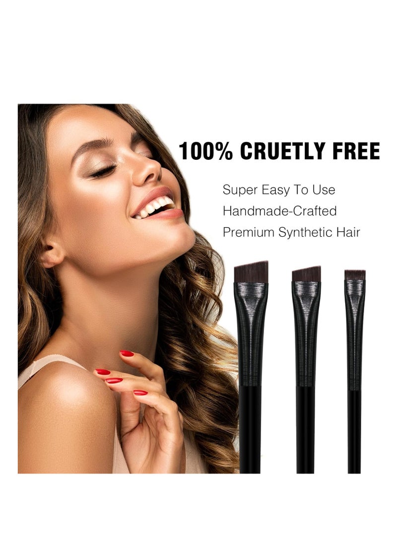 Eyeliner Brush Brow Tint Brushes Eyebrow Brushes Set Fine Angled Point Angled Slanted Tinting Brushes Ultra Thin Flat Makeup Brush Premium Eyebrow Brush Precision Gel Professional Soft Synthetic Hairs