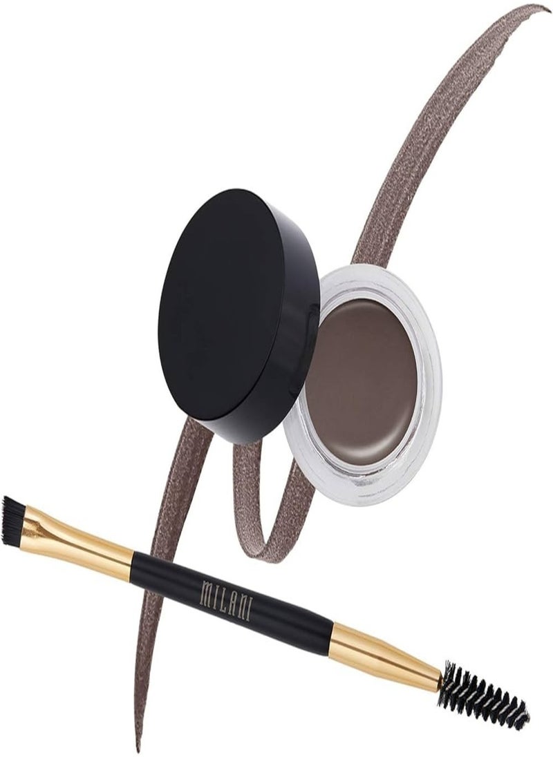 Milani Stay Put Brow Color - Shade 07 Chestnut - Long-Lasting Waterproof Eyebrow Pomade with Dual-Ended Applicator Brush - 2.6g - For Defined and Sculpted Brows