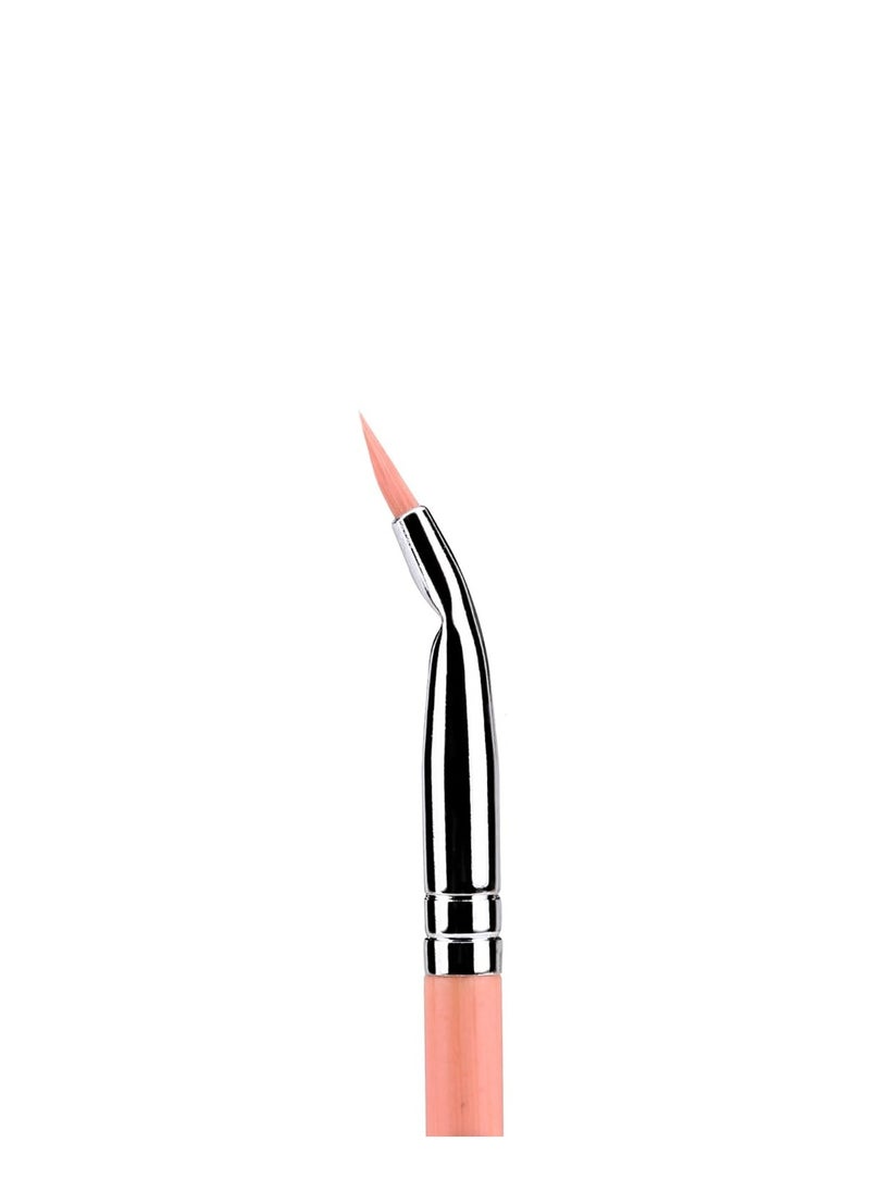 Bdellium Tools Professional Makeup Brush - Pink Bambu Series 708 Bent Eyeliner - With Soft Synthetic Fibers, For Smooth Application (Pink, 1pc)