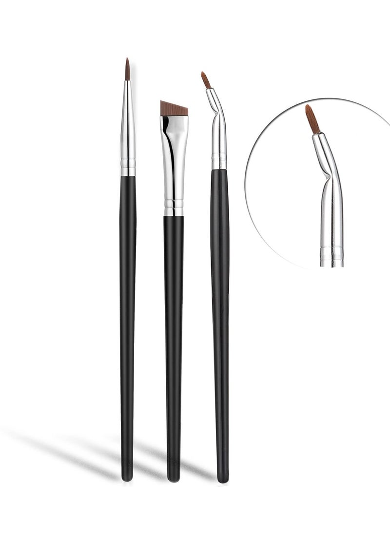 Eyeliner Brushes Set,JASSINS Fine Angled Eyeliner Brushes,Precision Gel Eye Liner Ultra Fine Bent Makeup Brush For Newbies and salon（3PCS）