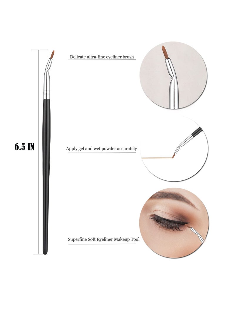 Eyeliner Brushes Set,JASSINS Fine Angled Eyeliner Brushes,Precision Gel Eye Liner Ultra Fine Bent Makeup Brush For Newbies and salon（3PCS）