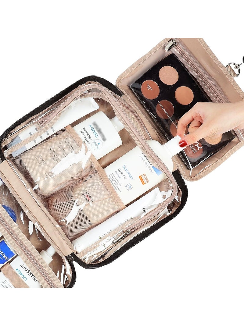 Travel Toiletry Bag for Women Large Capacity Travel Essentials Organizer Hanging Makeup Case for Accessories Cosmetics Toiletries Black