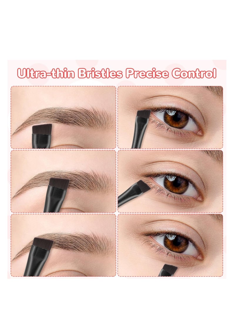 Molain 10Pcs Angled Eyebrow Brushes Eyeliner Makeup Brush, Fine Angled Eyebrow Tint Brush Ultra Thin Angled Eyeliner Eyeshadow Eyebrow Brush Applicator for Women Girl (Eyeliner Brush)
