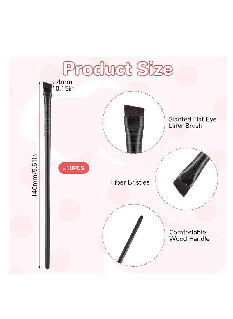 Molain 10Pcs Angled Eyebrow Brushes Eyeliner Makeup Brush, Fine Angled Eyebrow Tint Brush Ultra Thin Angled Eyeliner Eyeshadow Eyebrow Brush Applicator for Women Girl (Eyeliner Brush)