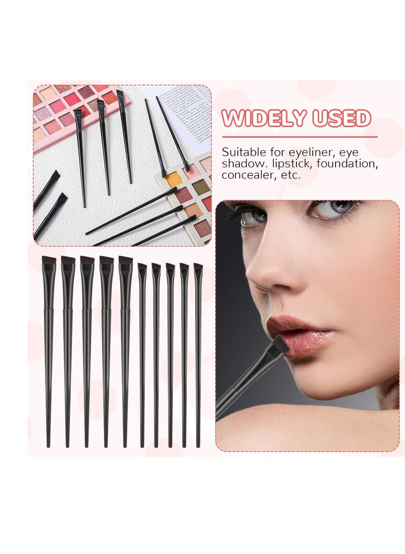 Molain 10Pcs Angled Eyebrow Brushes Eyeliner Makeup Brush, Fine Angled Eyebrow Tint Brush Ultra Thin Angled Eyeliner Eyeshadow Eyebrow Brush Applicator for Women Girl (Eyeliner Brush)