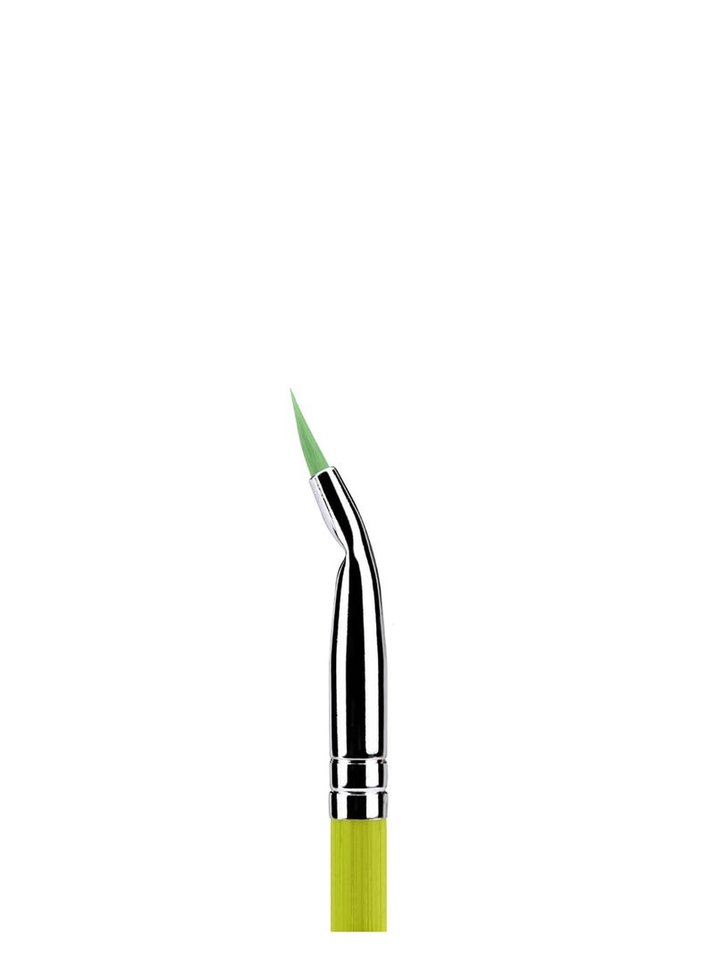 Bdellium Tools Professional Makeup Brush - Green Bambu Series 708 Bent Eyeliner - With Soft Synthetic Fibers, For Smooth Application (Green, 1pc)