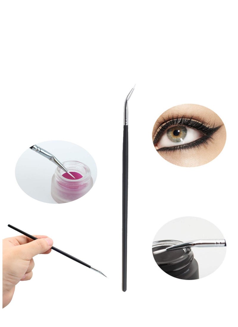 Slanted Ultra Thin Winged Eyeliner Brush Silicone Eye Liner Stencils Makeup Aid,Angled Eyeliner Brush Slanted-Small Thin Winged Liner Eyeshadow Eyebrow Tool (pink-3)