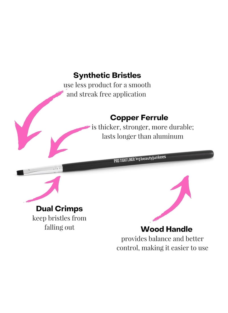 Flat Eyeliner Brush Definer Brush – Pro Tight Eye Liner Brush Thin, Gel Eyeliner Brush, Small Fine Makeup Brush for Eyeliner, Tool Applicator for Gel Liquid Powder Cake Cream