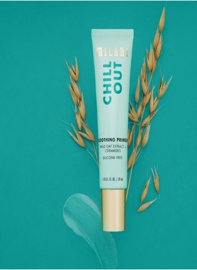 Milani Chill Out Soothing Face Primer - Silicone-Free Hydrating Formula with Wild Oat Extract - 30ml - Pre-Makeup Base for Smooth, Calm, and Refreshed Skin