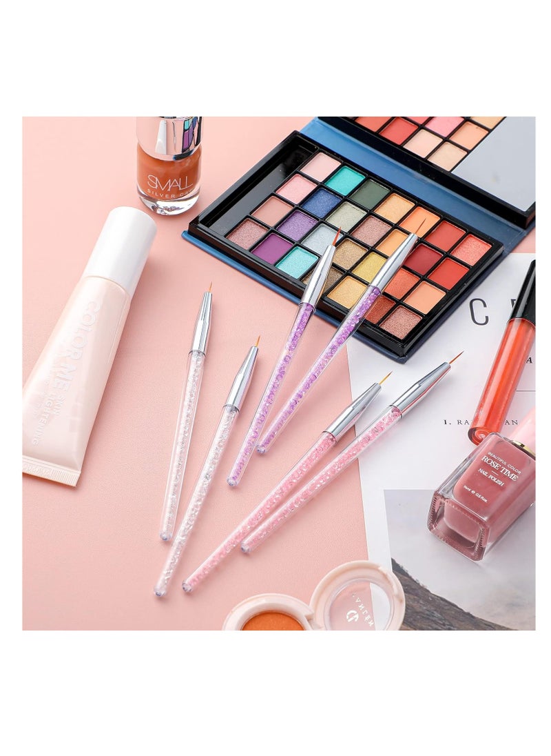 12 Pieces Makeup Brush Art Fine Point Eyeliner Brush Cosmetic Gel Eyeliner Brush Graphic Eyeliner Brush Applicator for Wet Powder Liquid Gel Eyeliner