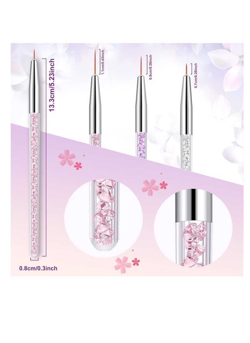 12 Pieces Makeup Brush Art Fine Point Eyeliner Brush Cosmetic Gel Eyeliner Brush Graphic Eyeliner Brush Applicator for Wet Powder Liquid Gel Eyeliner