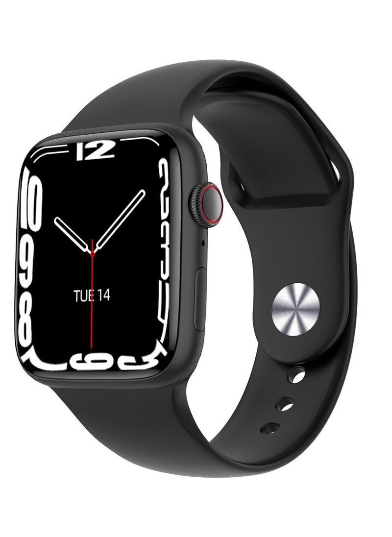 Modio MW09 Mini 36MM Smart Watch With 2 Pair Straps and Wireless Charger For Ladies and Girls Black