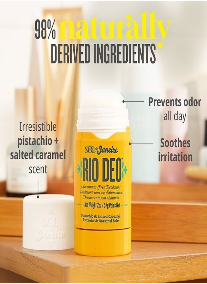 Sol de Janeiro Rio Deo Aluminum-Free Deodorant - Cheirosa 62 Fragrance, 24-Hour Odor Protection, Vegan, Skin-Friendly for Sensitive Skin (57g)