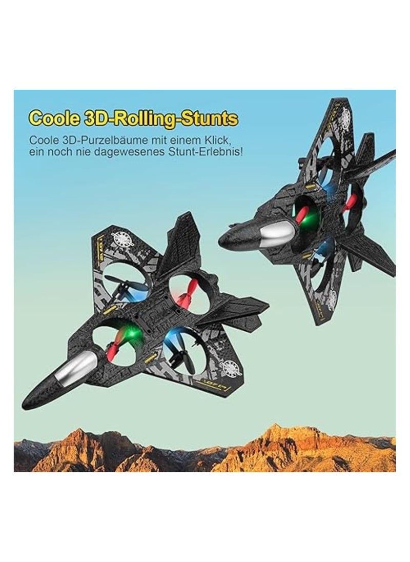 Model L0712 Remote Control Drone Plane 2.4GHz Quadcopter Hovering with Auto Hovering Fighter Aircraft RC Airplane RTF for Beginner Kids and Adults 3D Flip Airplane Toy with Colored Lights USB Charging