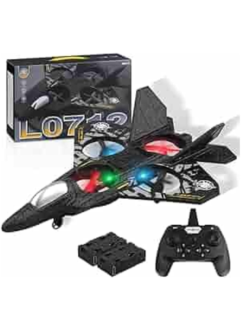 Model L0712 Remote Control Drone Plane 2.4GHz Quadcopter Hovering with Auto Hovering Fighter Aircraft RC Airplane RTF for Beginner Kids and Adults 3D Flip Airplane Toy with Colored Lights USB Charging