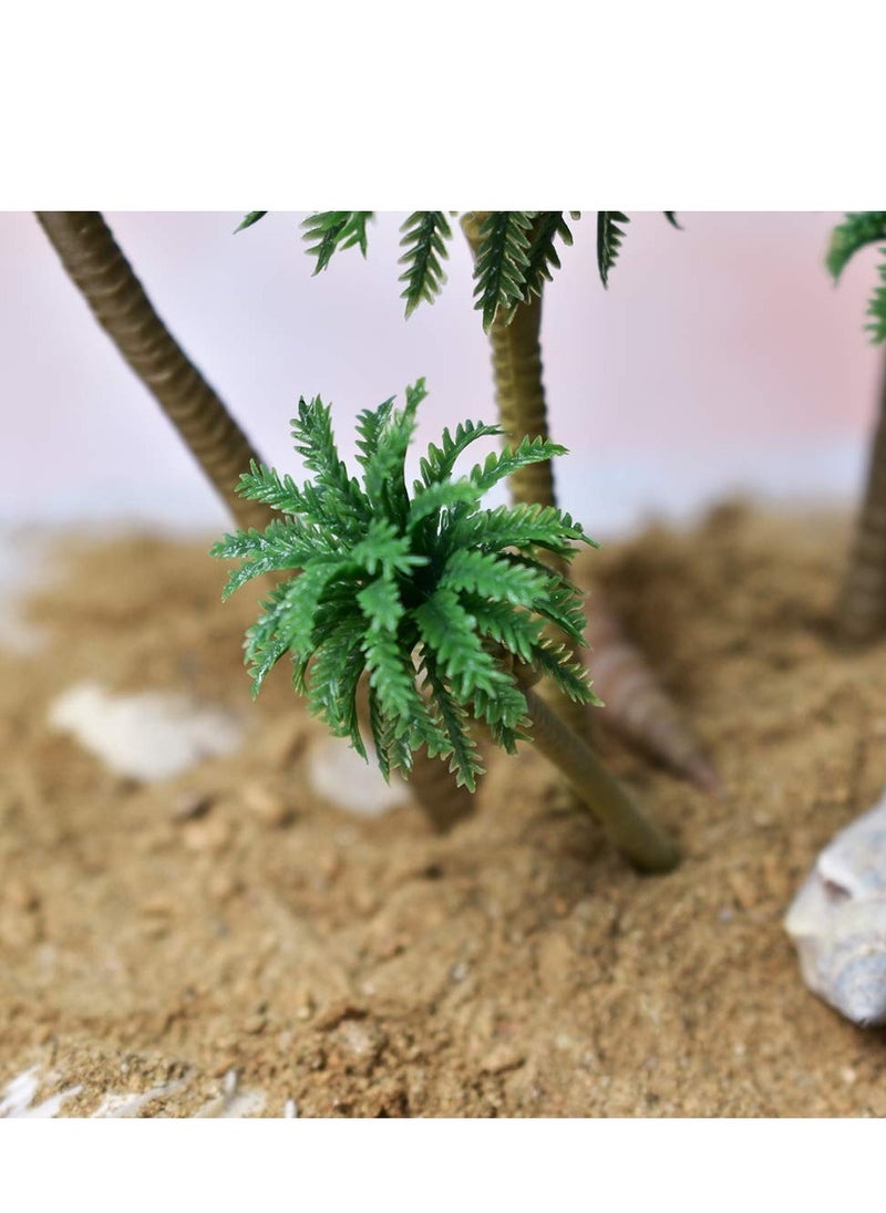 Miniature Palm Tree Model Set - 18PCS Mixed Sizes (3.1 - 6.3), Fake Plastic Trees without Stands for DIY Scenery, Landscape, Cake Decoration