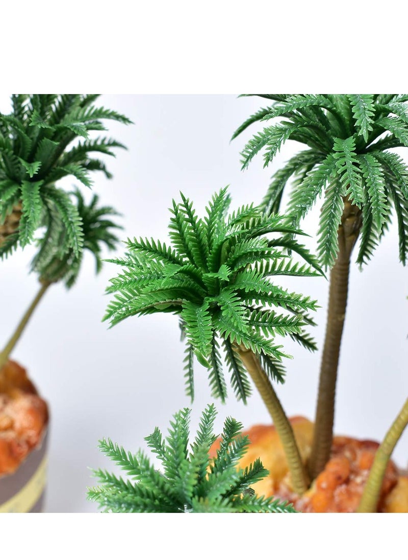 Miniature Palm Tree Model Set - 18PCS Mixed Sizes (3.1 - 6.3), Fake Plastic Trees without Stands for DIY Scenery, Landscape, Cake Decoration