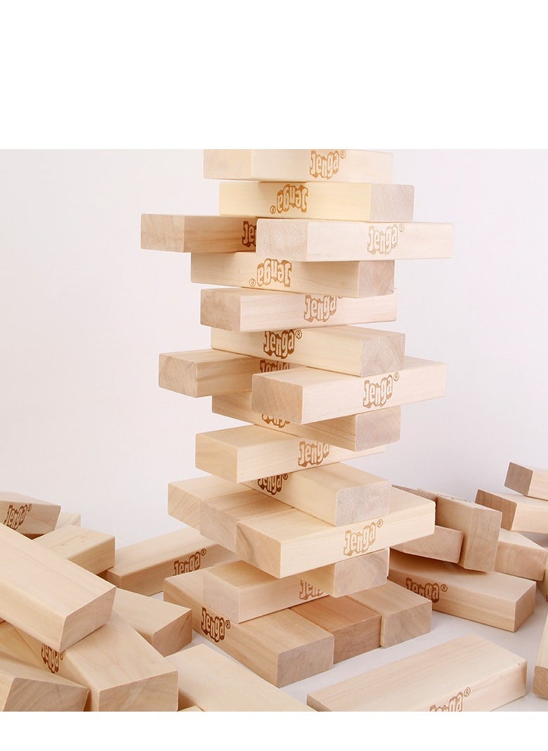 Classic Jenga Game With Genuine Hardwood Blocks, Jenga Stacking Tower Game For Kids Ages 6 And above 8.1x8.1x28cm