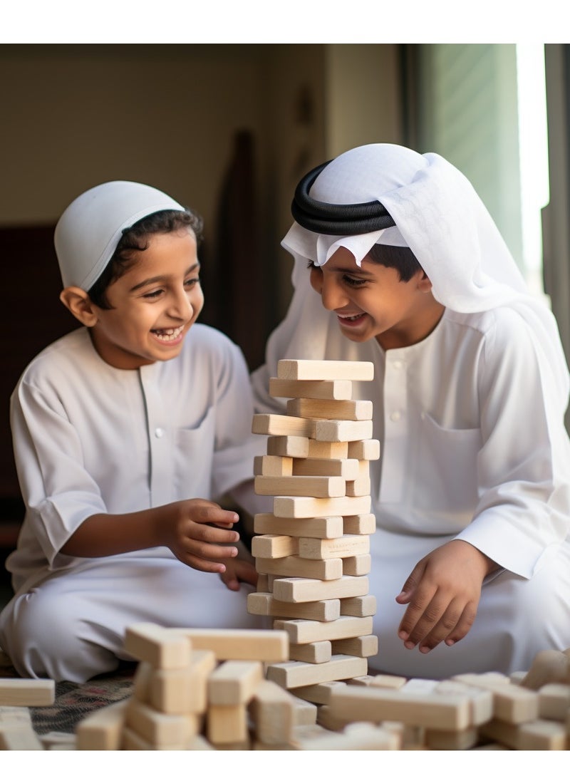 Classic Jenga Game With Genuine Hardwood Blocks, Jenga Stacking Tower Game For Kids Ages 6 And above 8.1x8.1x28cm