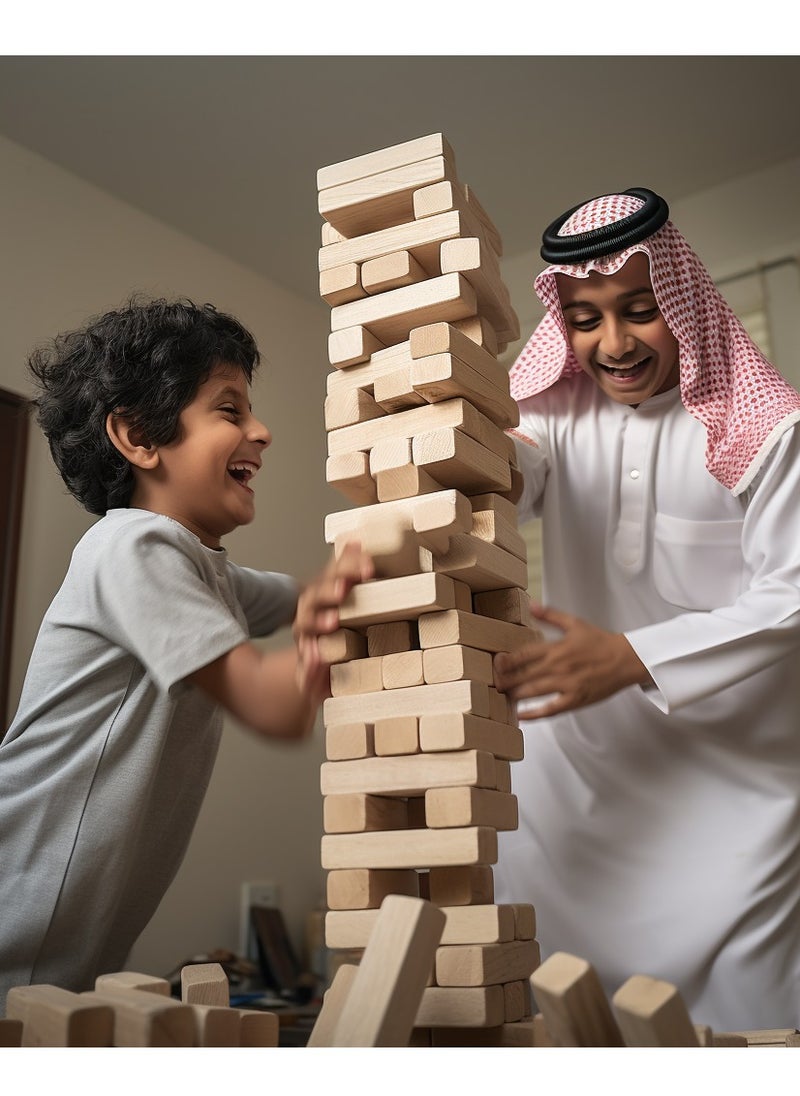 Classic Jenga Game With Genuine Hardwood Blocks, Jenga Stacking Tower Game For Kids Ages 6 And above 8.1x8.1x28cm