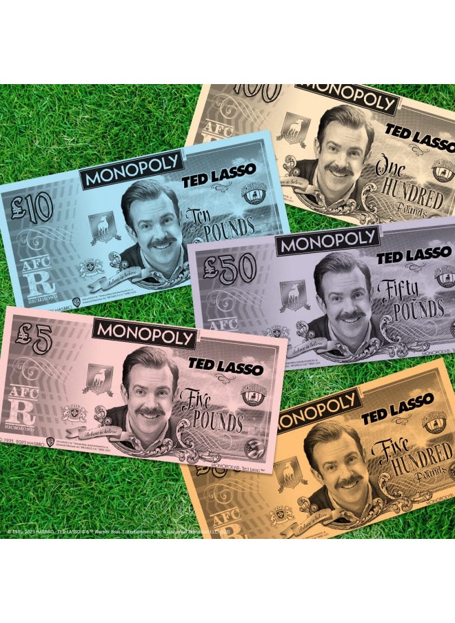 Monopoly Ted Lasso | Officially Licensed Board Collectible Board Game | Play as Believe Sign, Goldfish, Tea up, Teds Visor and More | Based On Popular Comedy Series