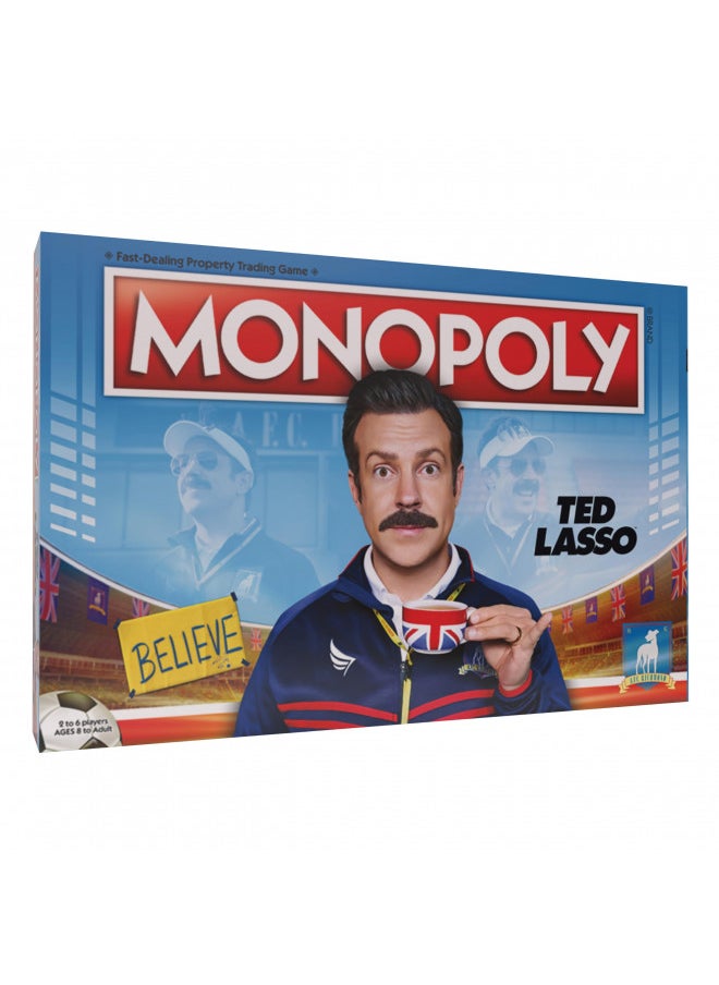 Monopoly Ted Lasso | Officially Licensed Board Collectible Board Game | Play as Believe Sign, Goldfish, Tea up, Teds Visor and More | Based On Popular Comedy Series