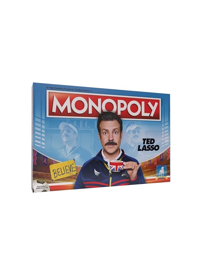 Monopoly Ted Lasso | Officially Licensed Board Collectible Board Game | Play as Believe Sign, Goldfish, Tea up, Teds Visor and More | Based On Popular Comedy Series