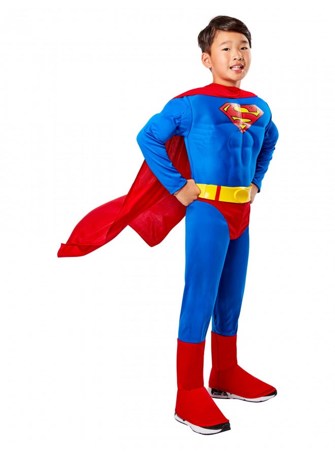 Super DC Heroes Deluxe Muscle Chest Superman Costume, Child's Medium