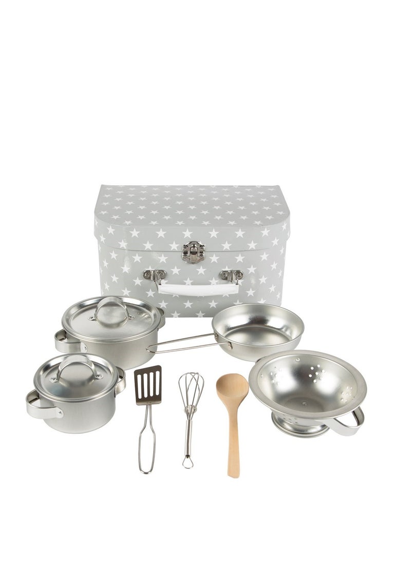 Sass and Belle Grey Stars Play Cooking Set - Adorable Toy Cooking Set for Kids