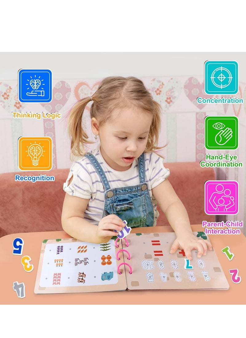 Montessori Toys Educational Busy Book, Early Learning Interactive Toys for Kids, Sensory Toy Preschool Activity Binder Busy Book for Develop Learning Skills (Life Skills Theme)