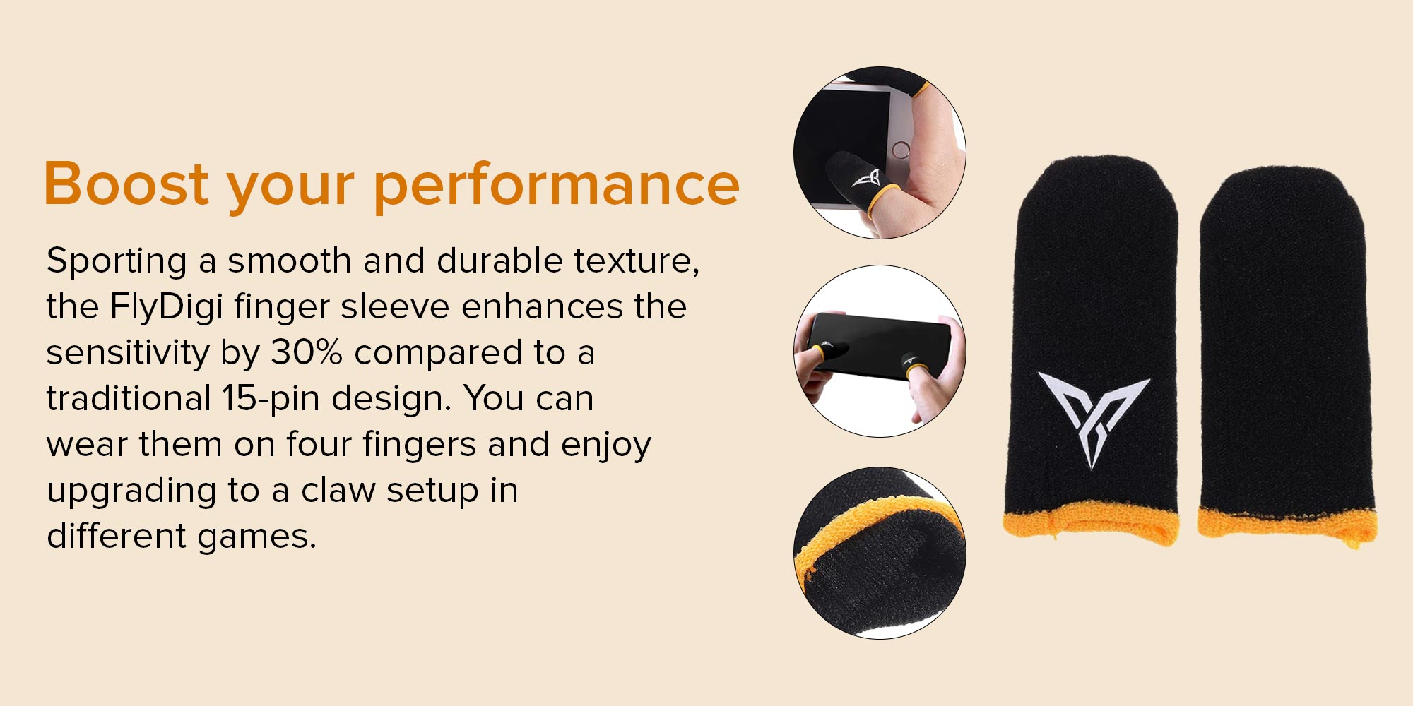 4-Piece Gaming Finger Sleeve Gloves