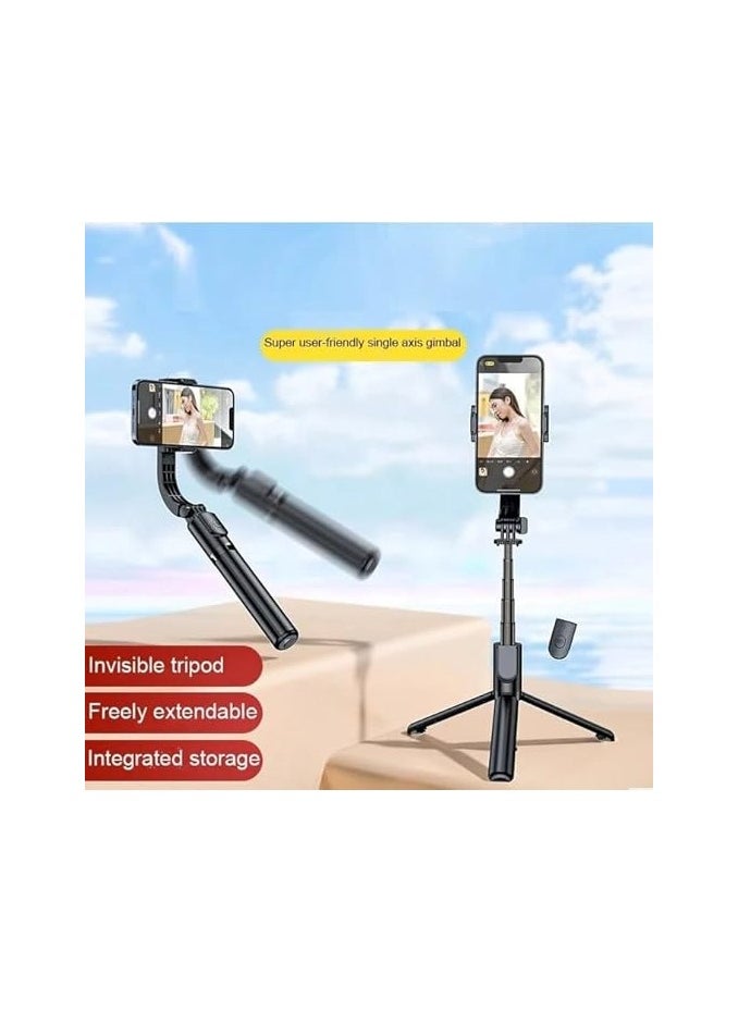 R15 Smartphone Gimbal Stabilizer with Extendable Bluetooth Selfie Stick and Tripod Stand, Multi-Function Remote Control 360 Degree Auto Rotation