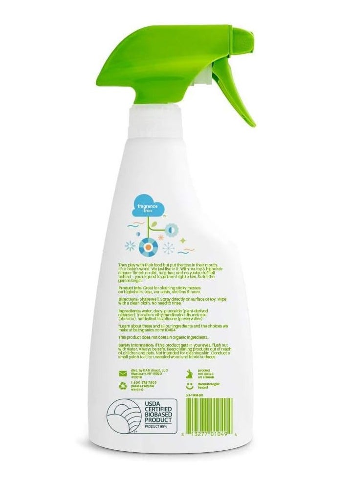 Toy & Highchair Cleaner Spray, Fragrance Free, 17oz Spray Bottle