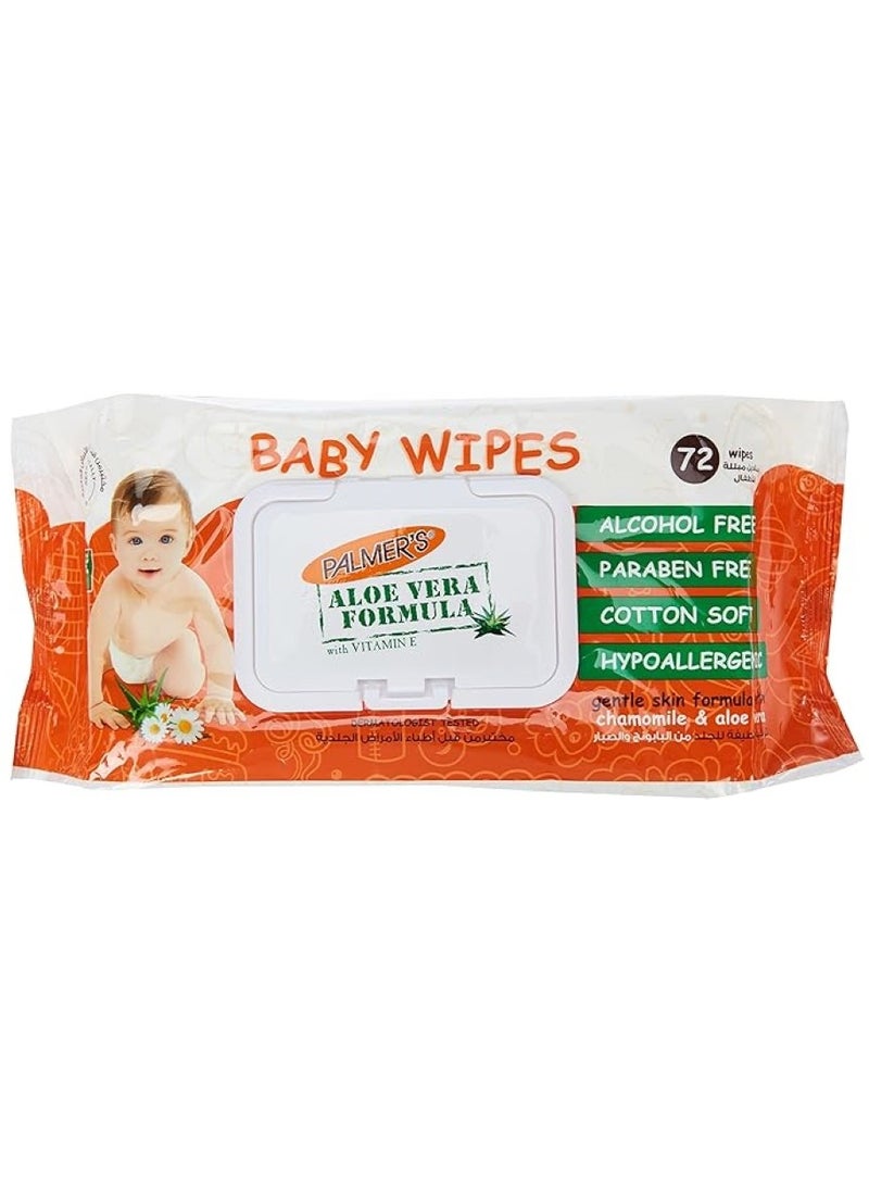 Cotton Soft Baby Wipes Aloe Vera Formula 72 Pcs Pack