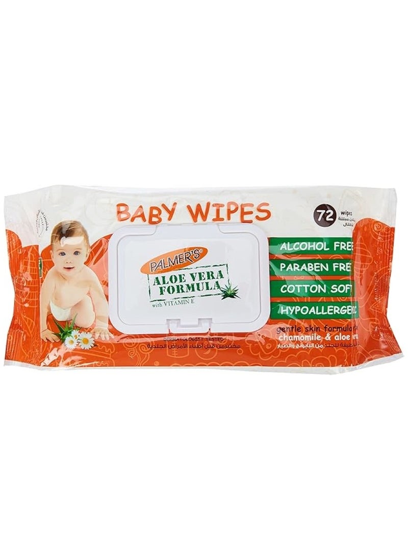 Cotton Soft Baby Wipes Aloe Vera Formula 72 Pcs Pack