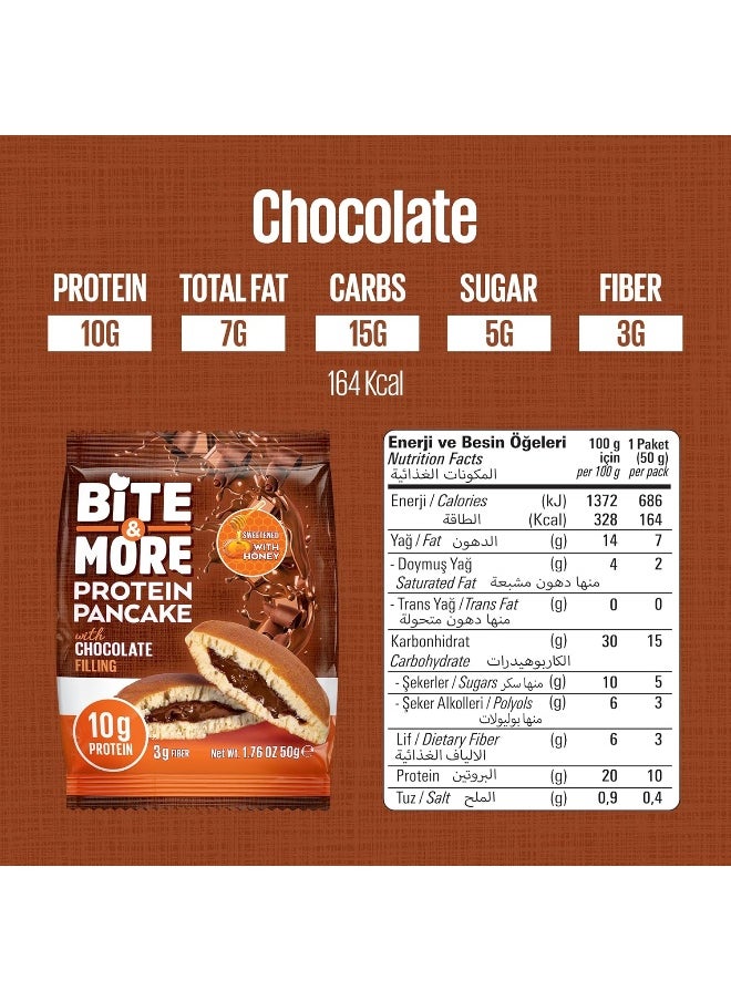 Protein Pancake Chocolate Filling Sweetened With Honey 10G Protein 3G Fiber - 3 packs