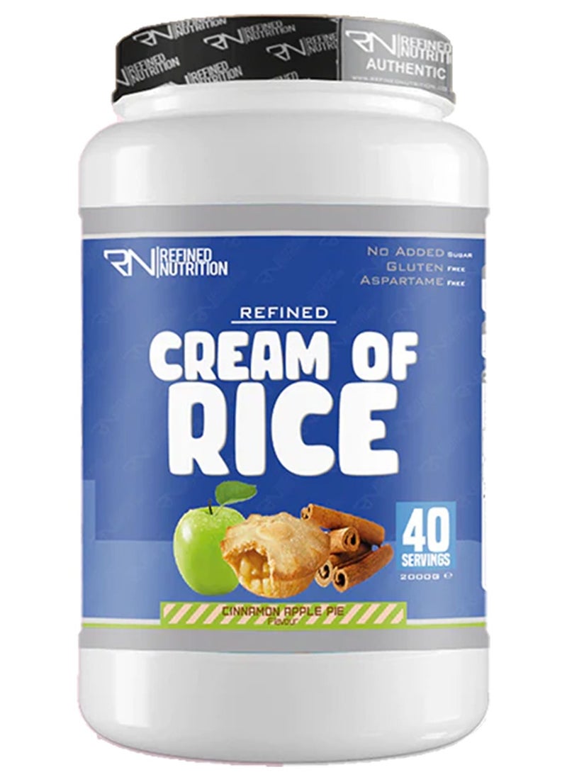 Refined Nutrition Cream of Rice, Source of Energy, Pre-Workout Fuel, Post-Workout Recovery and Easily Digestible, Cinnamon Apple Pie Flavor , 2kg
