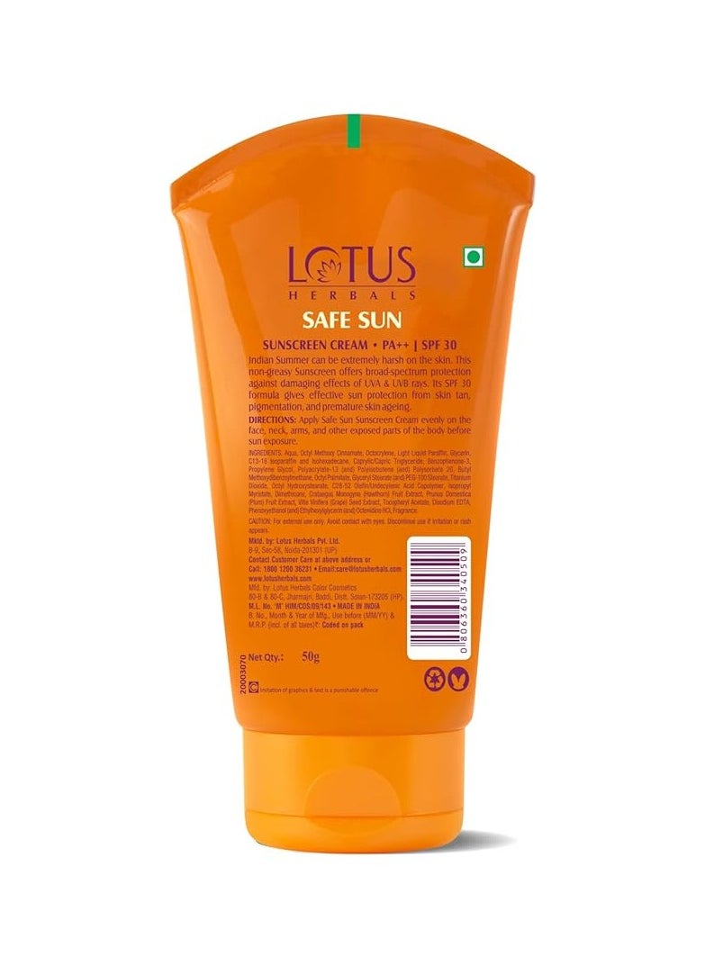 Safe Sun Sunblock Spf 30 Pa Non greasy Sweat and Waterproof Paraben-Free For all skin types  100g Pack of 3