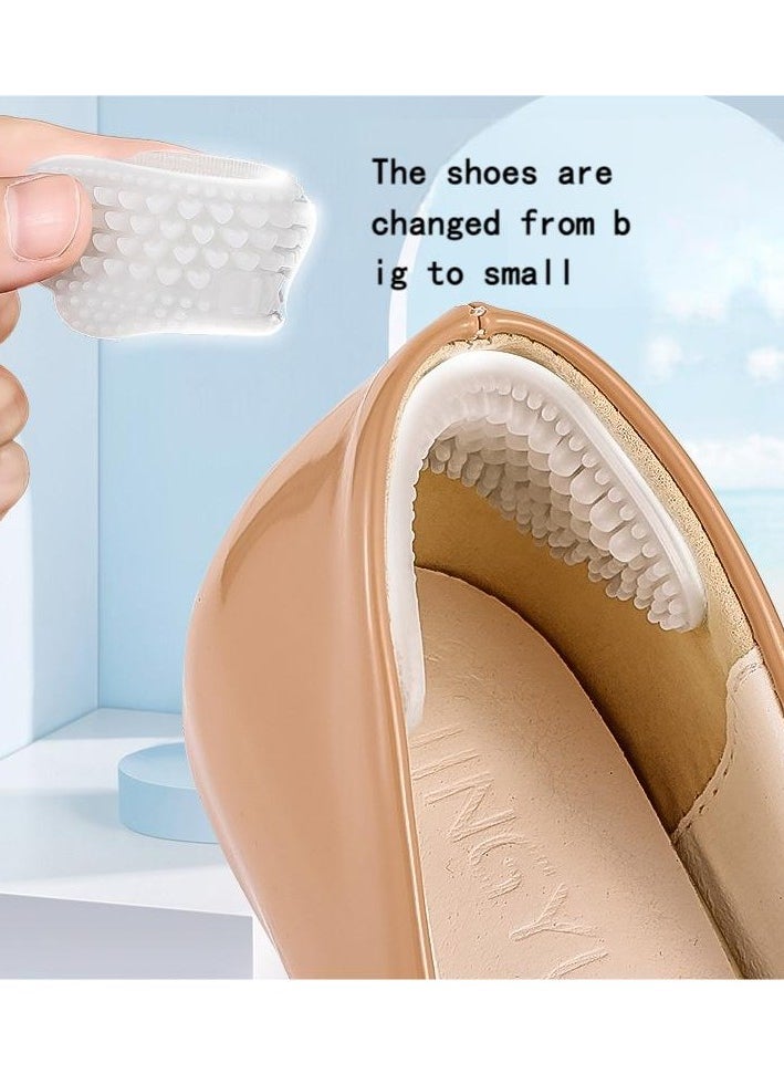 Heel sticker anti-abrasion foot  high heel heel sticker  half size pad adjust shoe size  transparent silicone  massage heel 2 against 4 pcs sticker