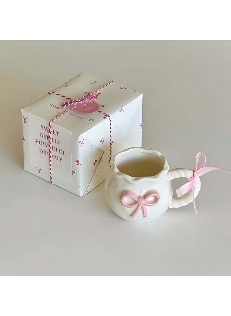 1pc Handmade Irregular Bow Ceramic Mug Big Bow